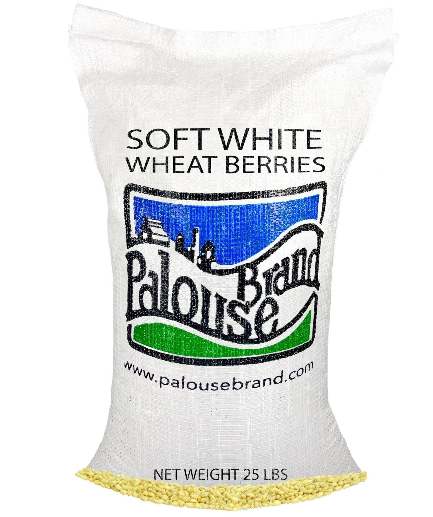 Palouse Brand Soft White Wheat Berries, Certified Glyphosate Residue Free, Non-GMO, 25 lbs, Family Farmed in Washington State
