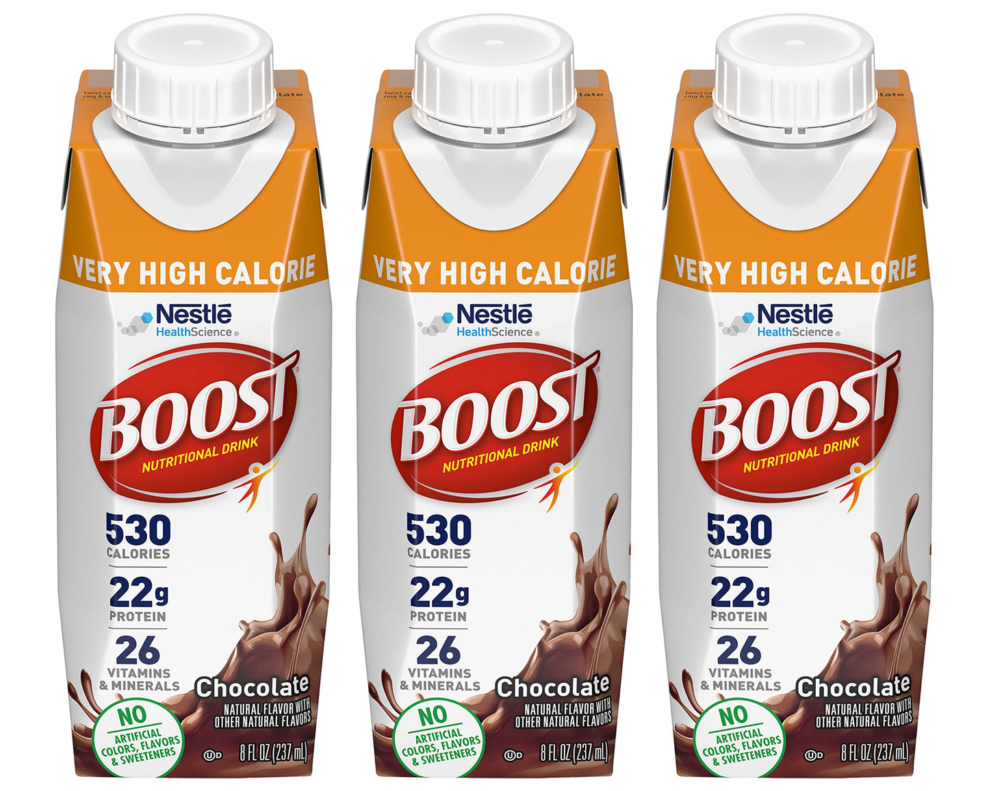 Boost Very High Calorie Nutritional Drink Very Vanilla, Made with Natural Chocolate Flavor & No Artificial Flavors, Colors & Swe