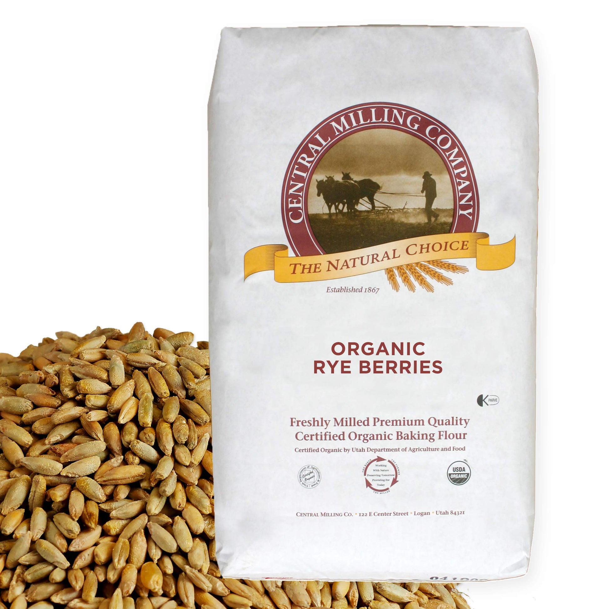 100% Organic Rye Berries - 25 Lbs