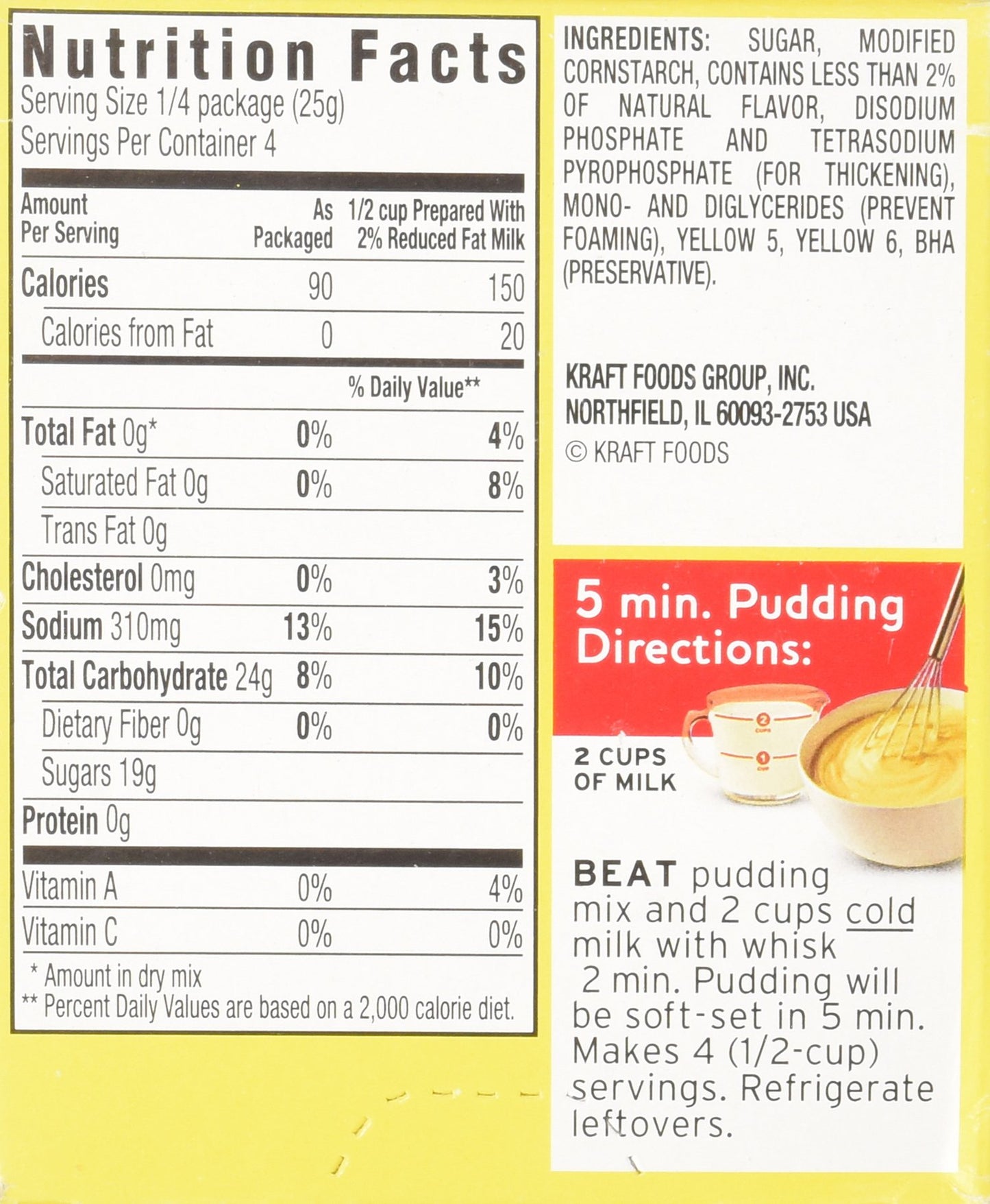 Jell-O Instant Pudding & Pie Filling, Lemon Flavor, 3.4 Oz, 4-Pack
