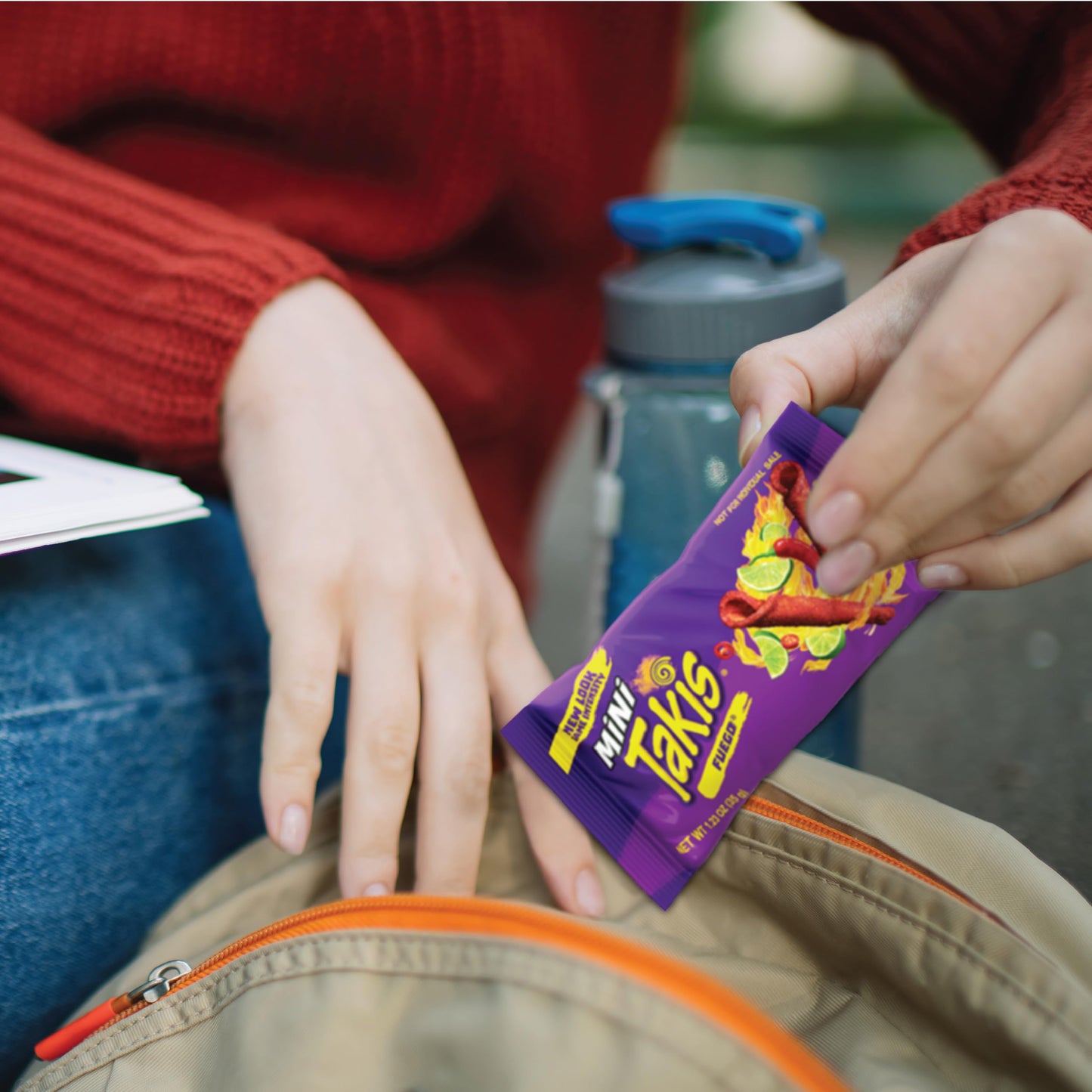 Takis Fuego Mini Rolled Tortilla Chips, Hot Chili Pepper & Lime, 25 Count, Model 34640, Extreme Spicy Snack