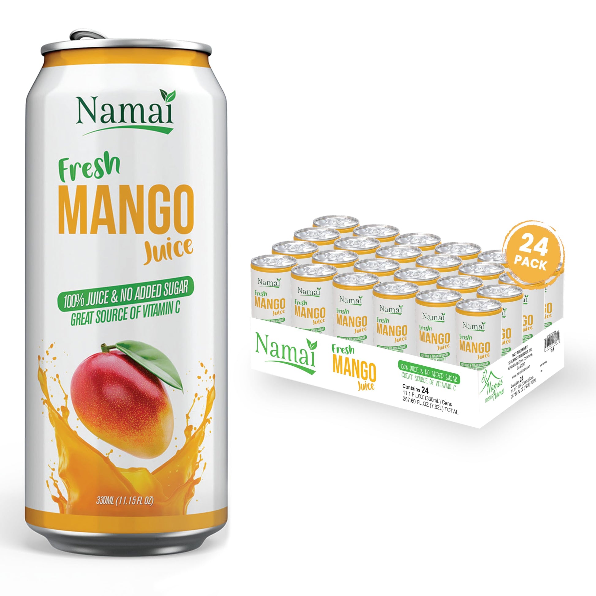 Namai Pure Mango Fruit Juice, No Added Sugar, 24 Pack