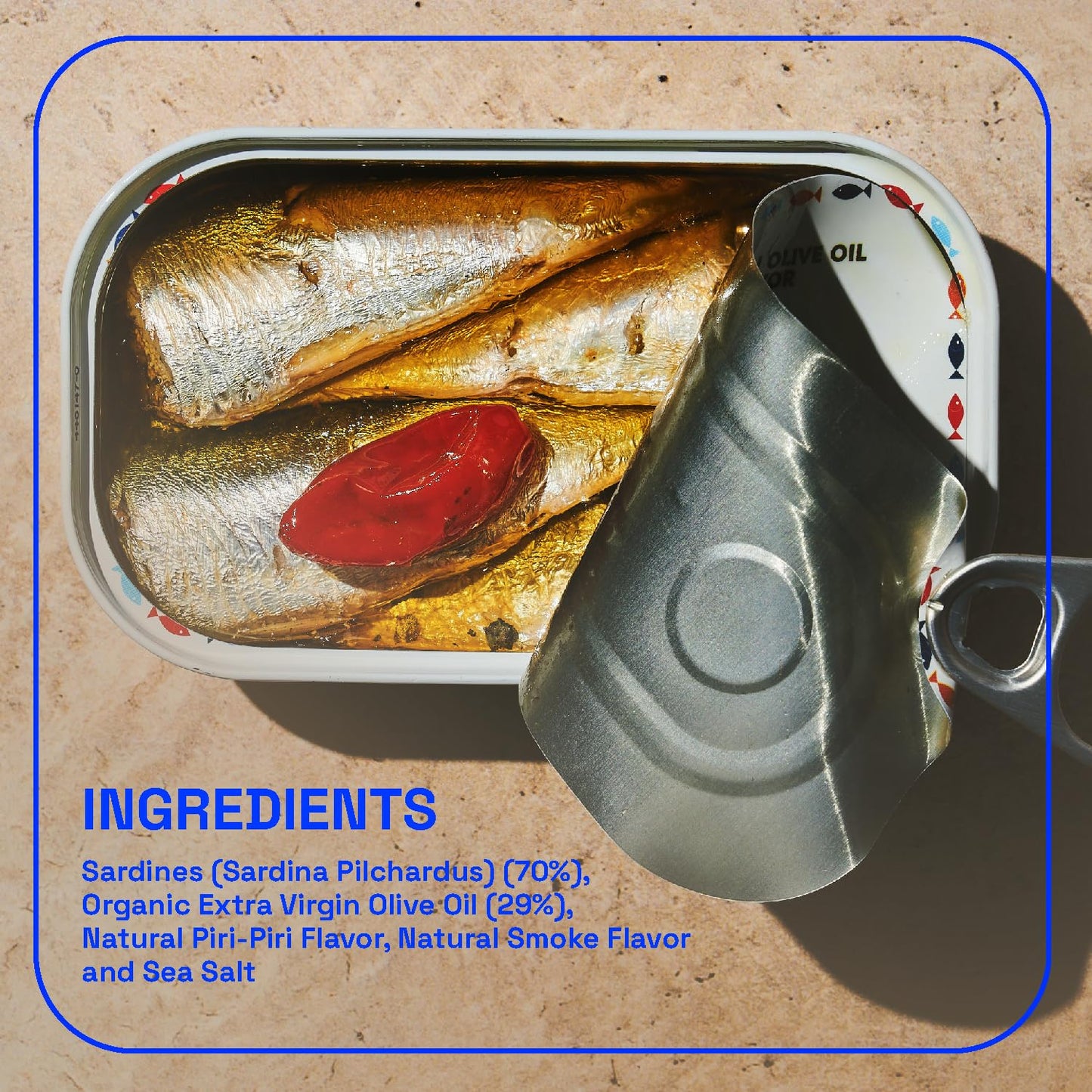 BELA Wild Caught Sardines in Piri Piri Olive Oil, Lightly Smoked, 4.25 Oz