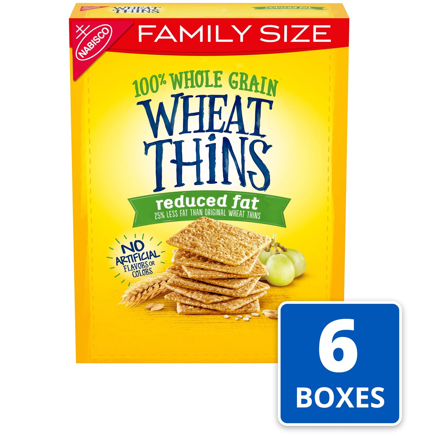 Wheat Thins Reduced Fat Snacks, Whole Grain Wheat Crackers, Bulk Snack Crackers, Family Size, 6 - 12.5 oz Boxes