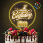 EDSG LED Happy Birthday Cake Topper - 7 Color Changes, Acrylic, 9.45x5.91, Design 1