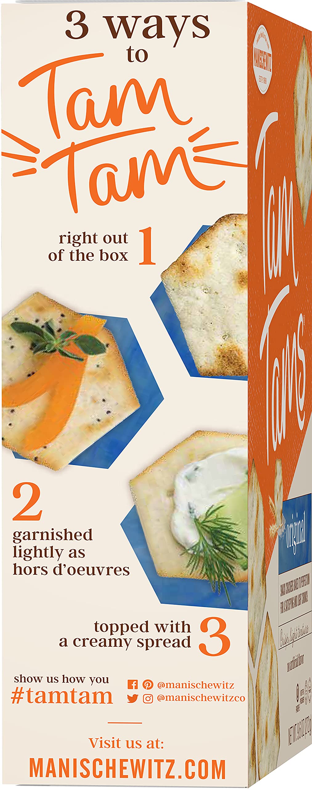 Manischewitz Tam Tam Original Crackers 9.6oz (2 Pack), Fluffy & Airy, Baked to Perfection