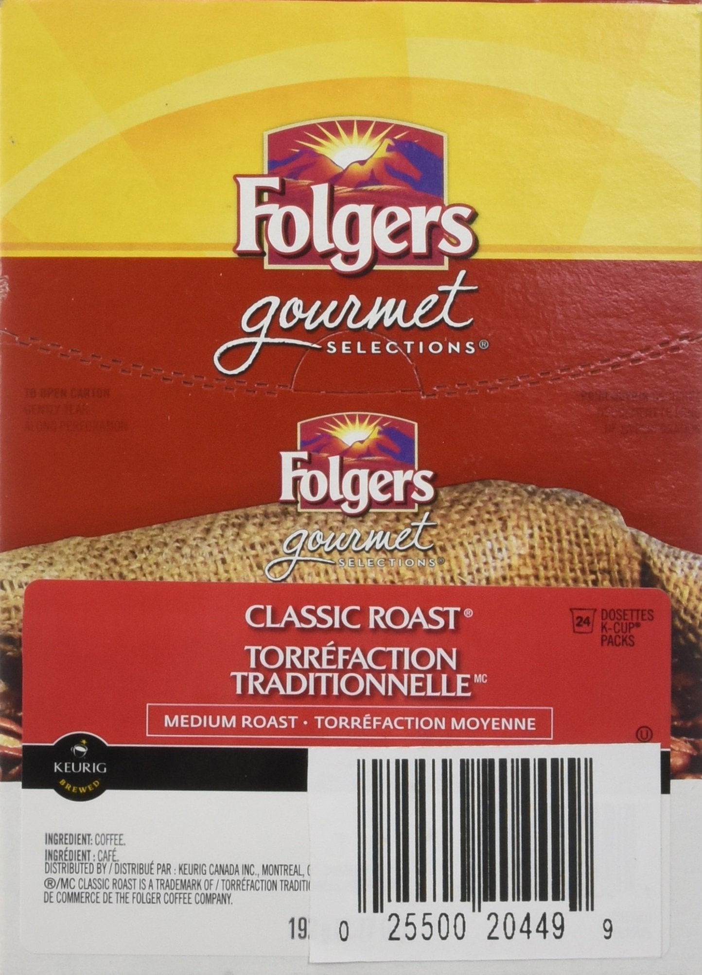 Folgers Gourmet S s Single Cup Coffee for Keurig, Classic Roast, 24 Count