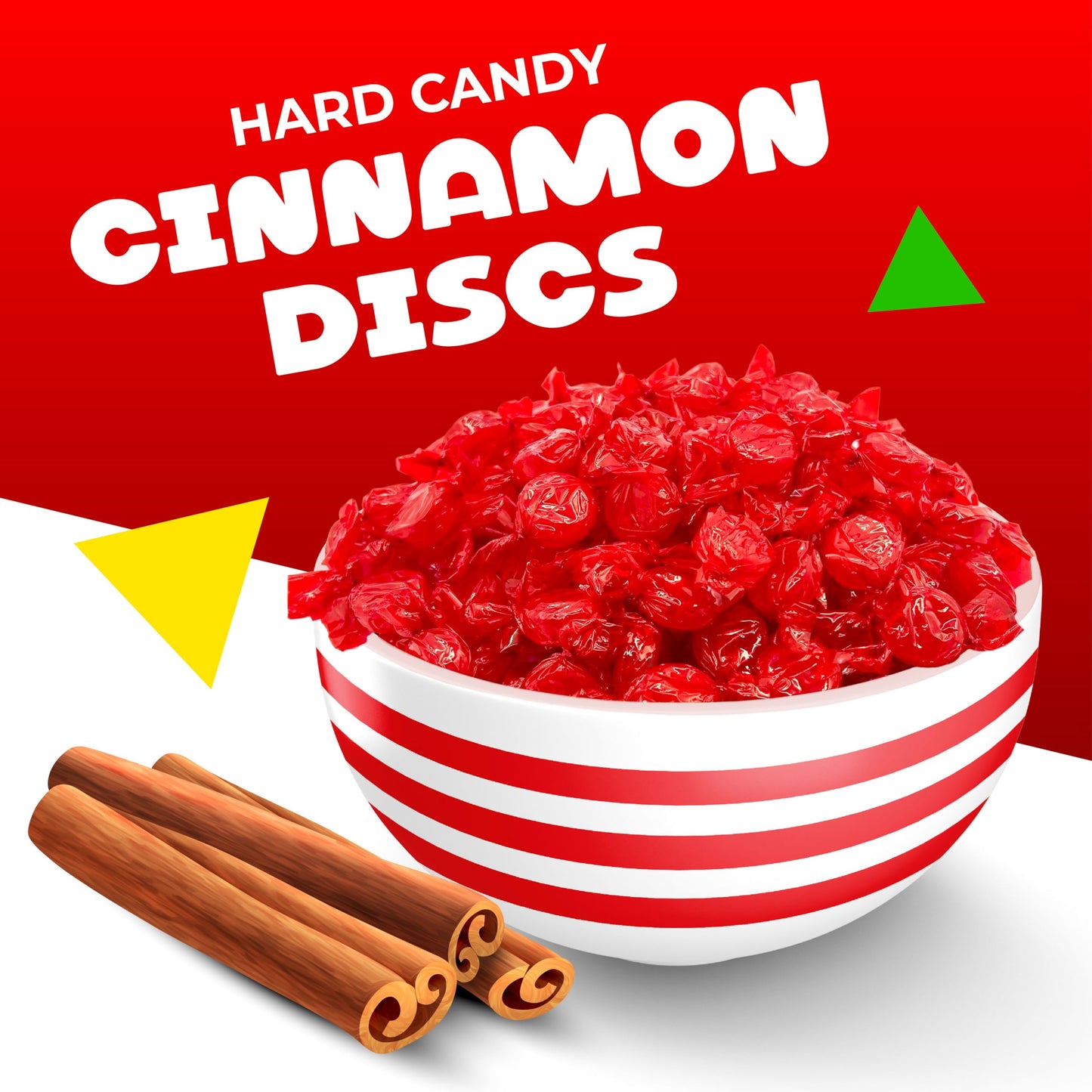 Arcor Cinnamon Discs Hard Candy | 1 Pound Bag - Approx. 75 Count | Classic Spicy Sweets