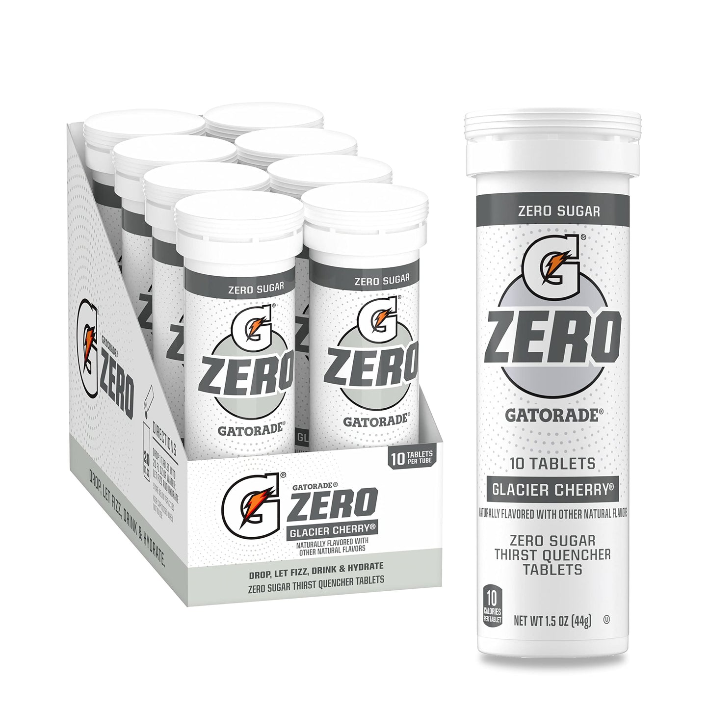 Gatorade Zero Tablets, Glacier Cherry Flavor, 8 Count, 1.6 oz (Pack of 80)