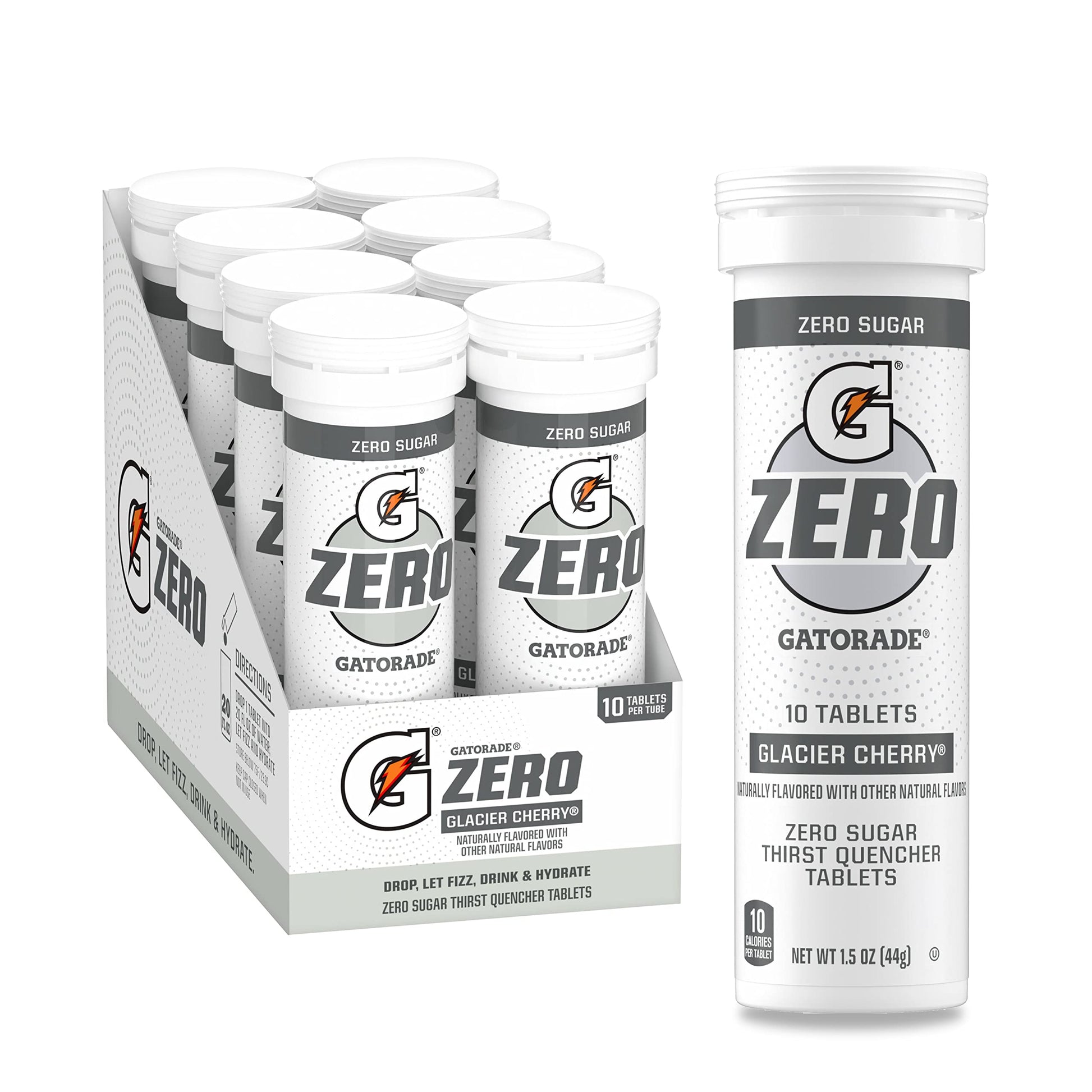 Gatorade Zero Tablets, Glacier Cherry Flavor, 8 Count, 1.6 oz (Pack of 80)