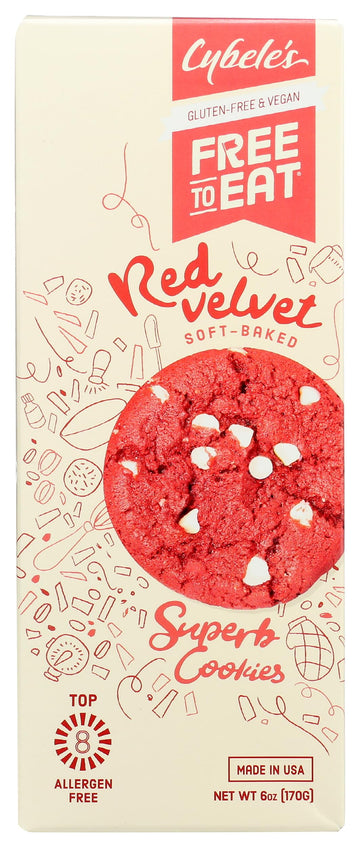 CYBELES FREE TO EAT Red Velvet Cookies, 6 OZ
