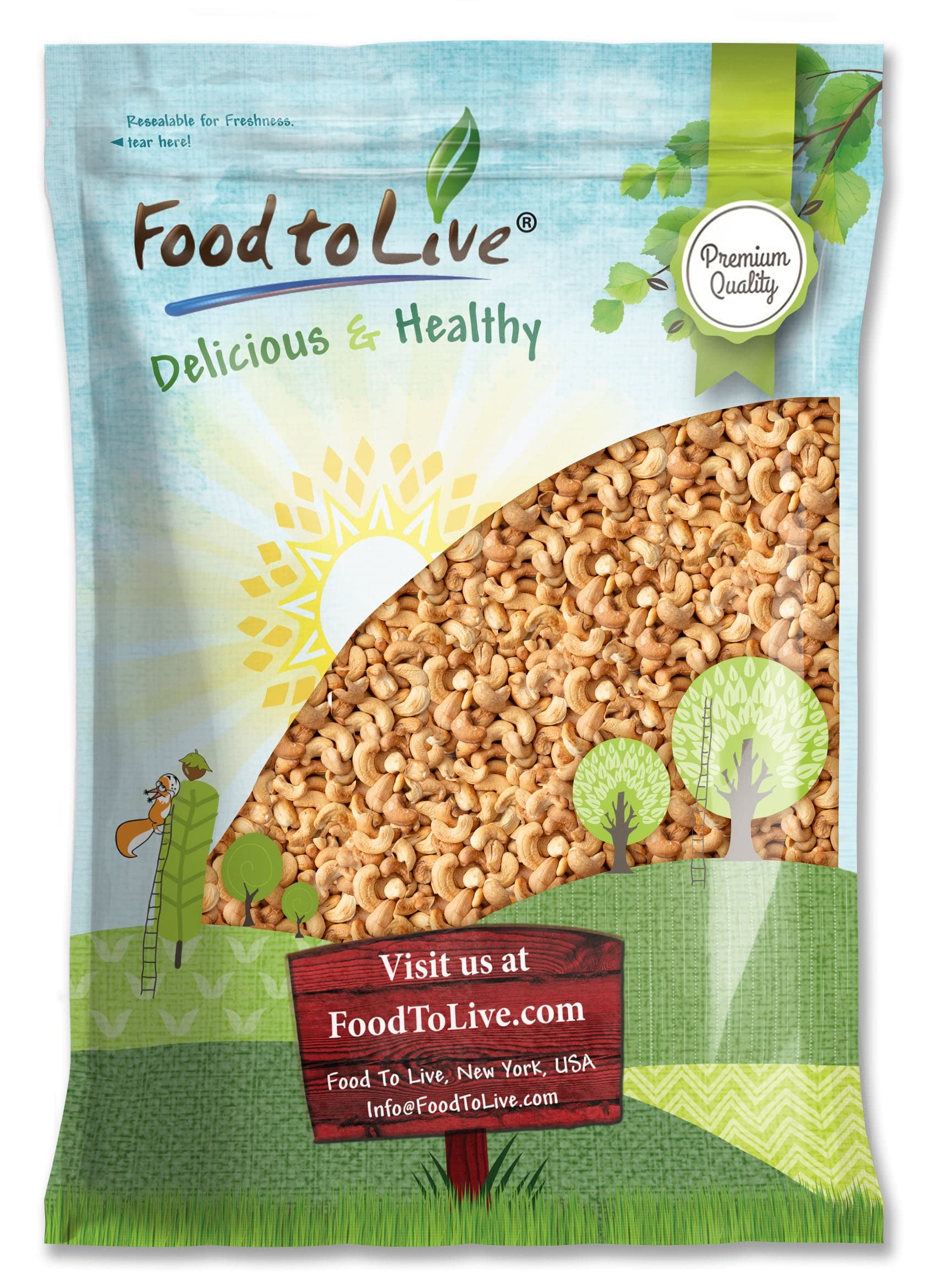 Food to Live Dry Roasted Whole Cashews with Himalayan Salt, 7 Pounds, Vegan, Kosher, No Oil Added