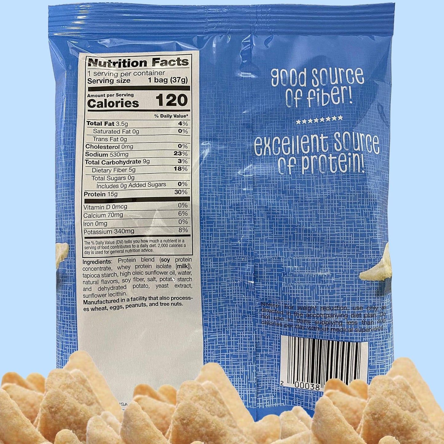 Protiwise Ranch Protein Chips | High Protein 15G, High Fiber | Gluten-Free, Low Calorie, Low Carb Snack | Guilt-Free Healthy Snacks | 7/Bags