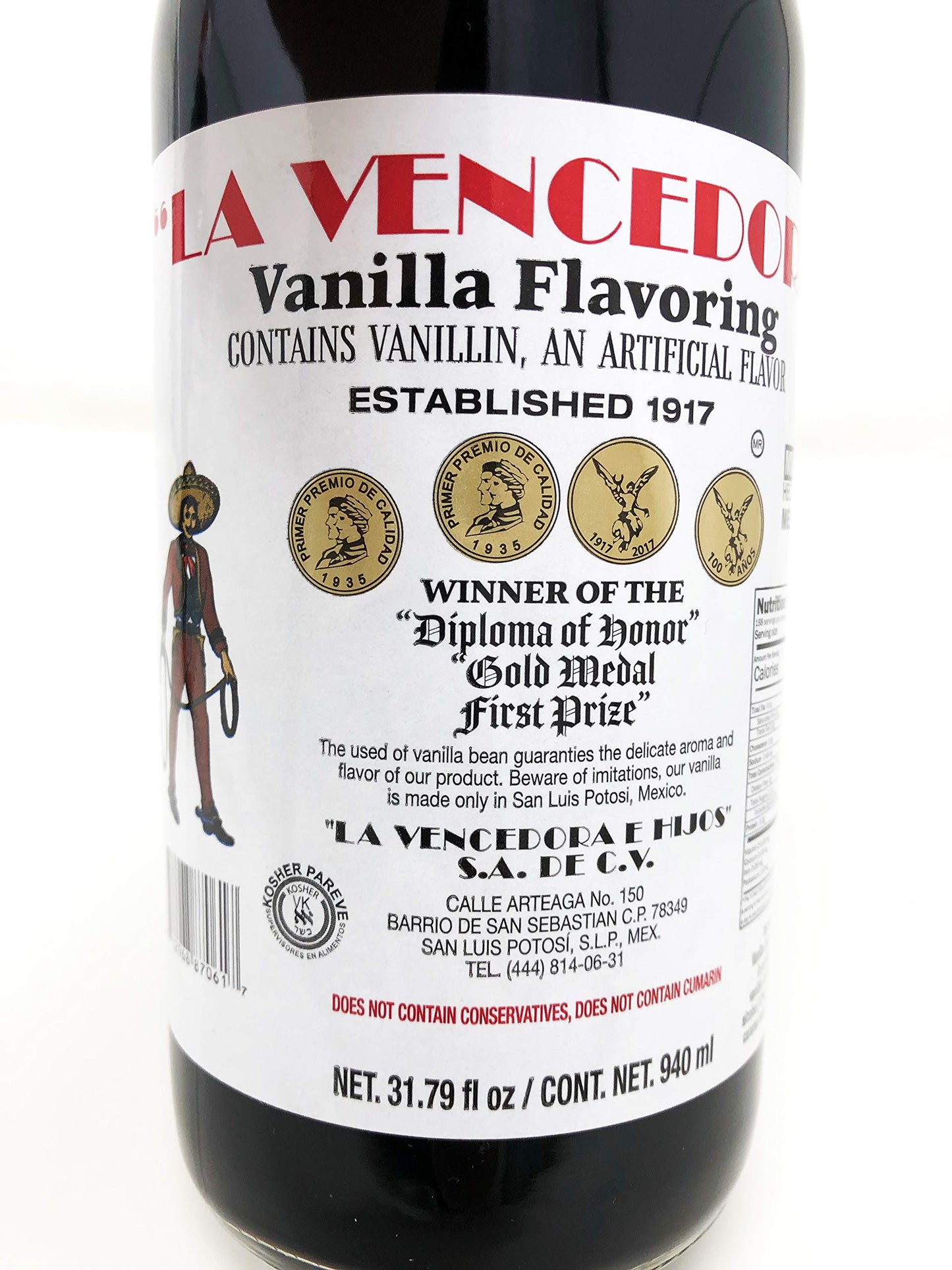 La Vencedora Mexican Vanilla Extract 2 Pack - 32oz - Traditional Vanilla Flavoring for Baking  Cooking & Desserts - Vegan  Glutten Free  Natural Process  Made in Mexico