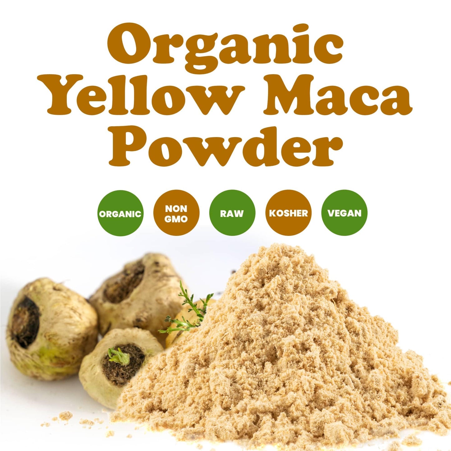Food to Live Organic Yellow Maca Powder, 2 Pounds - Non-GMO, Kosher, Raw Ground Maca Root, Vegan, Flour, Bulk