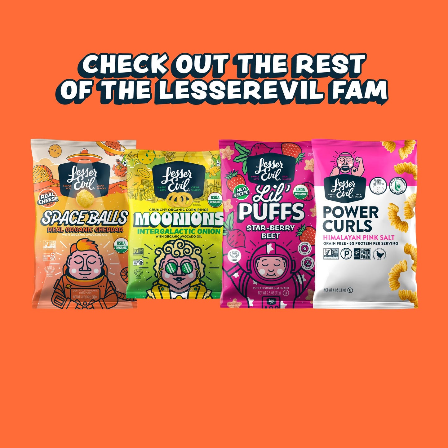 LesserEvil Organic Popcorn, White Cheddar & Himalayan Pink Salt, 4 Bags (3.57 oz Total)