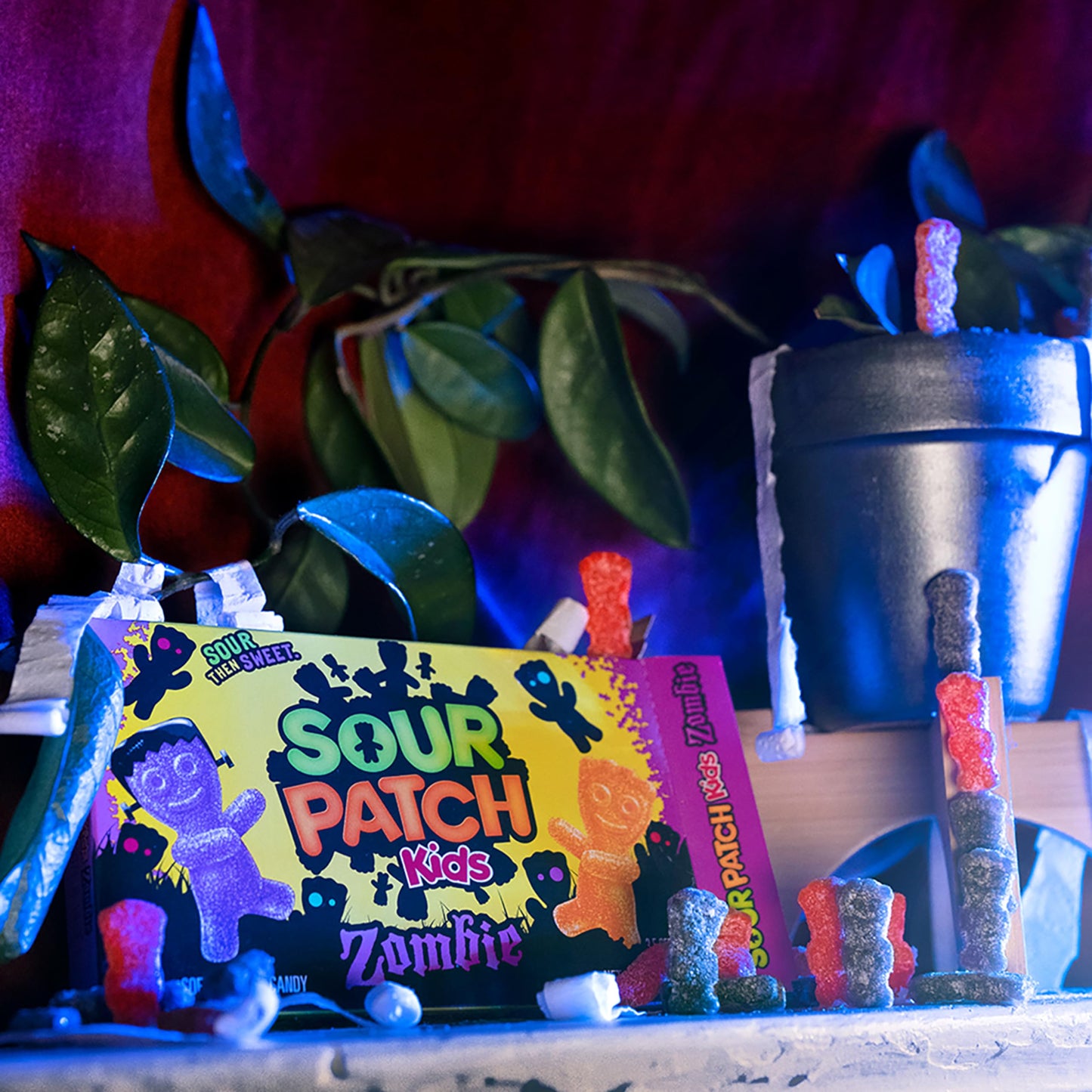 SOUR PATCH KIDS Zombie Orange & Purple Soft & Chewy Halloween Candy  Bulk Candy  12 - 3.5 oz Trick or Treat Boxes