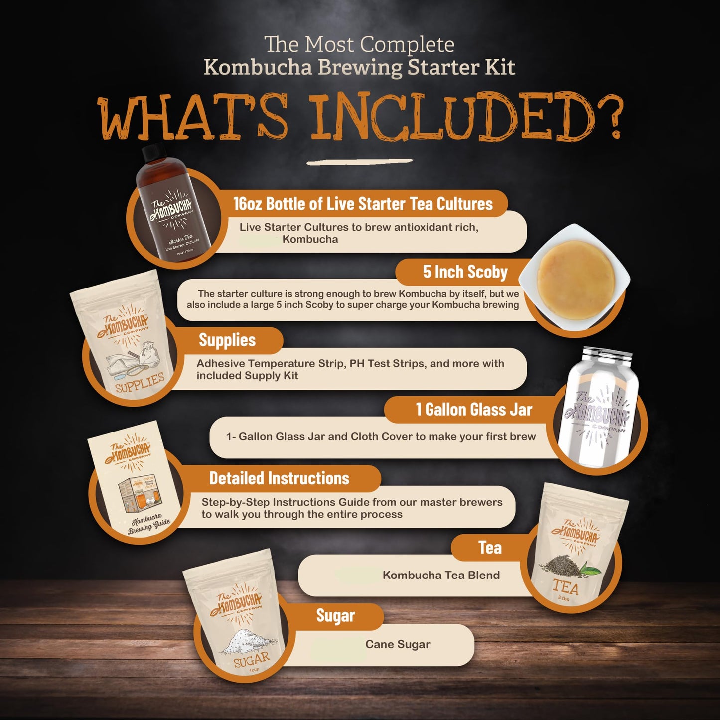 Kombucha Home Brewing Starter Kit | 5-Inch Large Scoby Kombucha Starter Kit | Complete Kit Includes What You Need w/ 16 oz Starter Tea  Brewing Jar & Brewing Supplies | Brew Unlimited Kombucha
