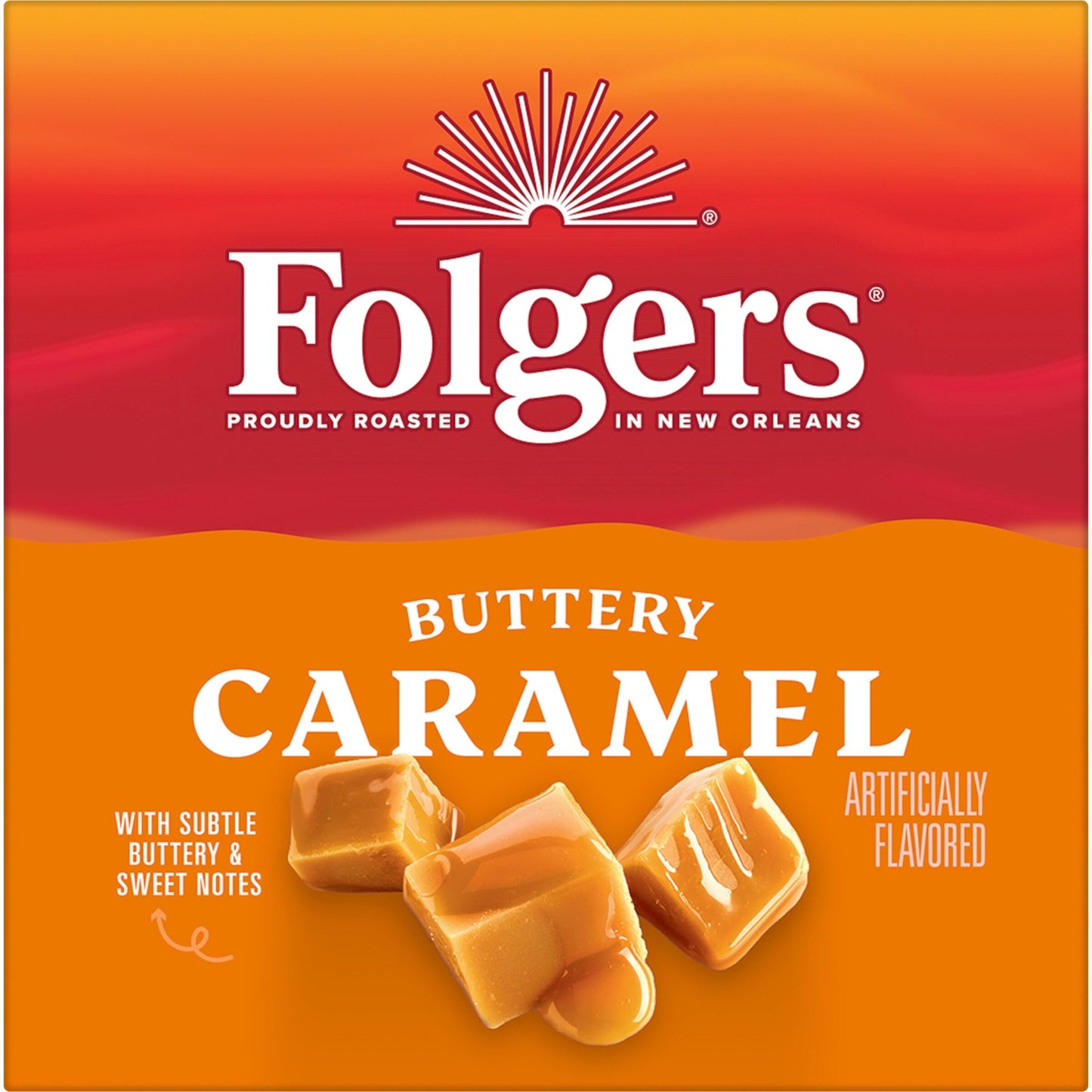Folgers Buttery Caramel Artificially Flavored Coffee  Keurig K-Cup Pods  10 Count Box (Pack of 6)