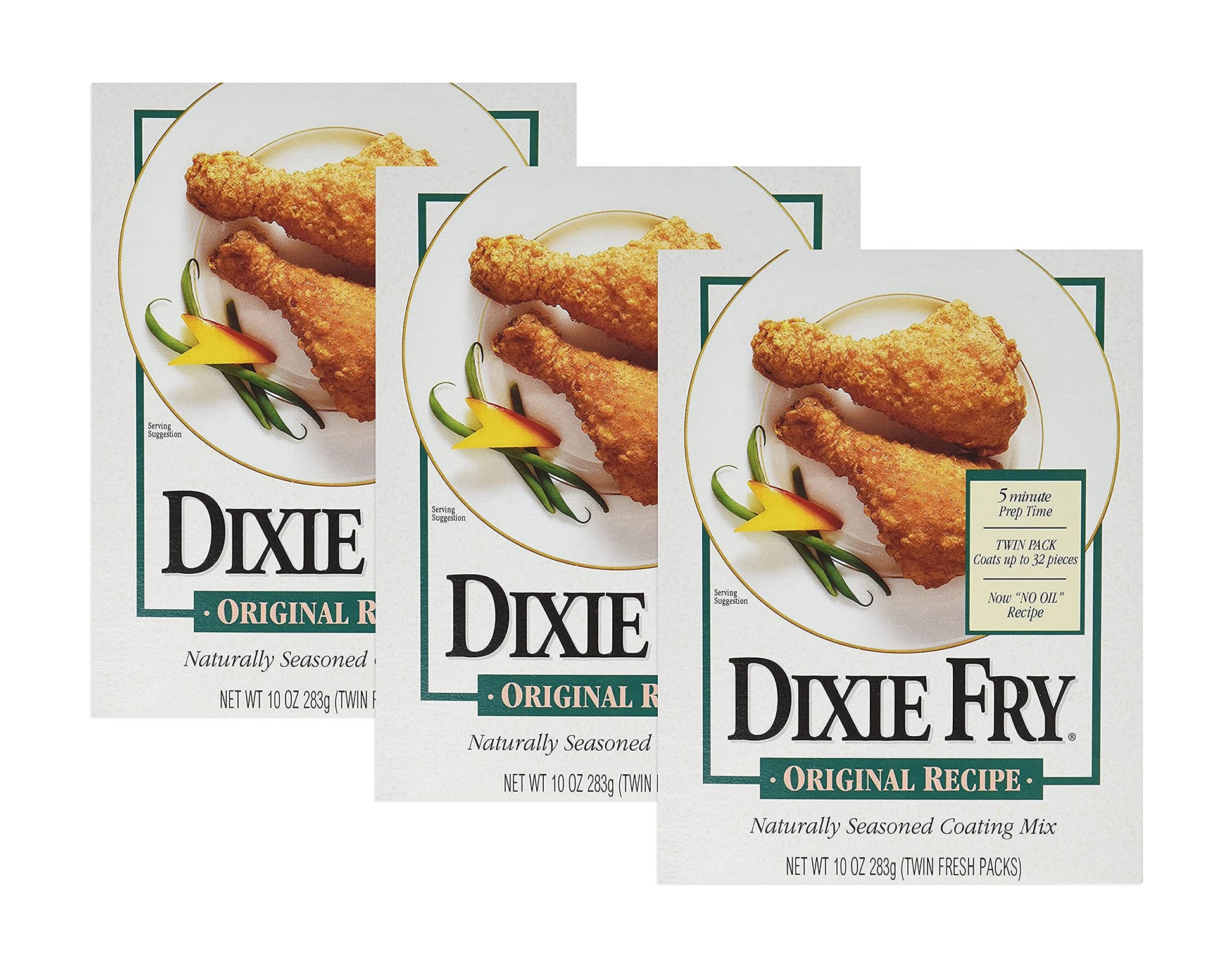 Dixie Fry Original Recipe Coating Mix, Naturally Seasoned, 10 oz (3 Pack)
