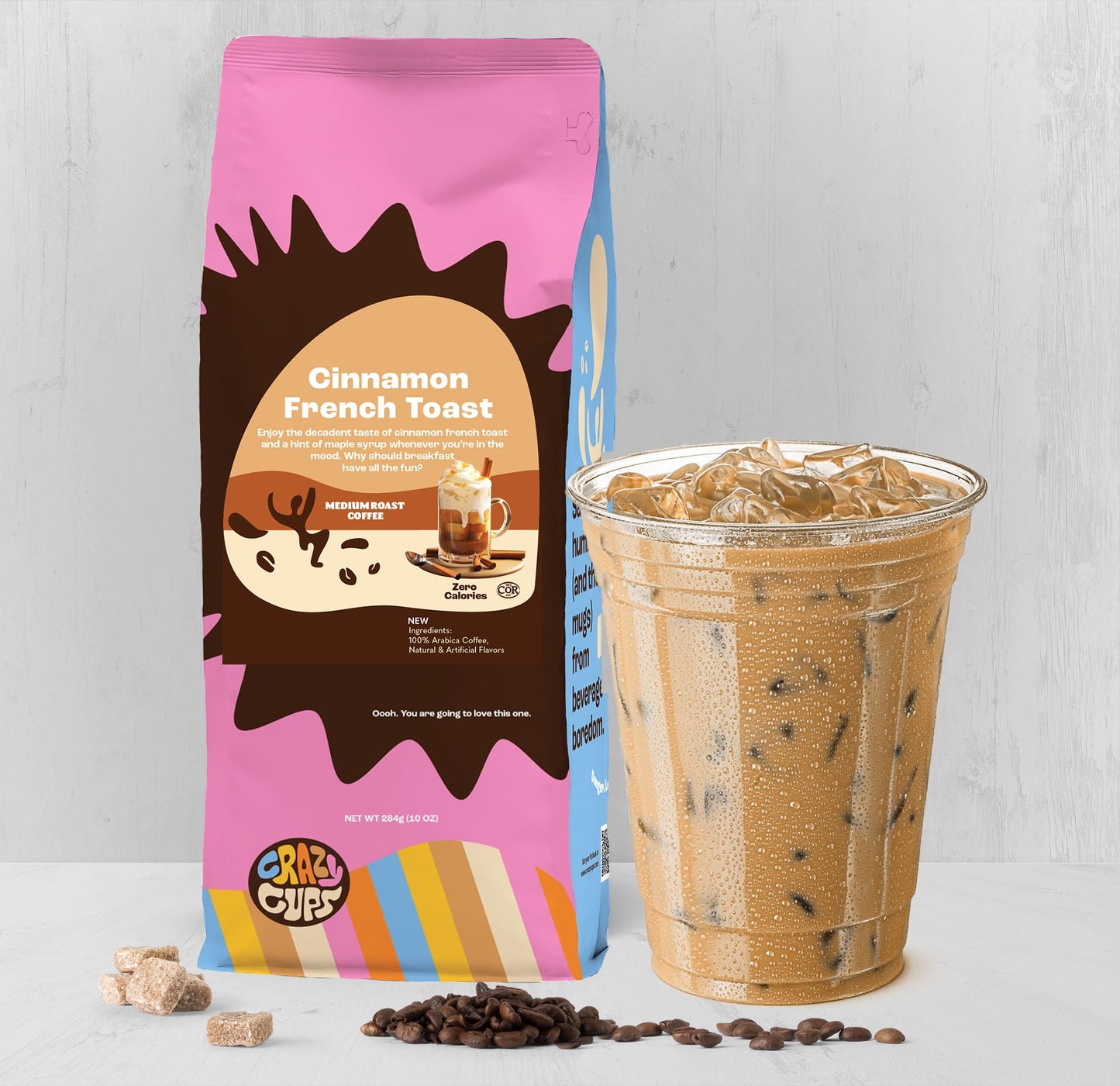 Crazy Cups Flavored Ground Coffee  Cinnamon French Toast  For Brewing Flavored Hot or Iced Coffee  3 Pack