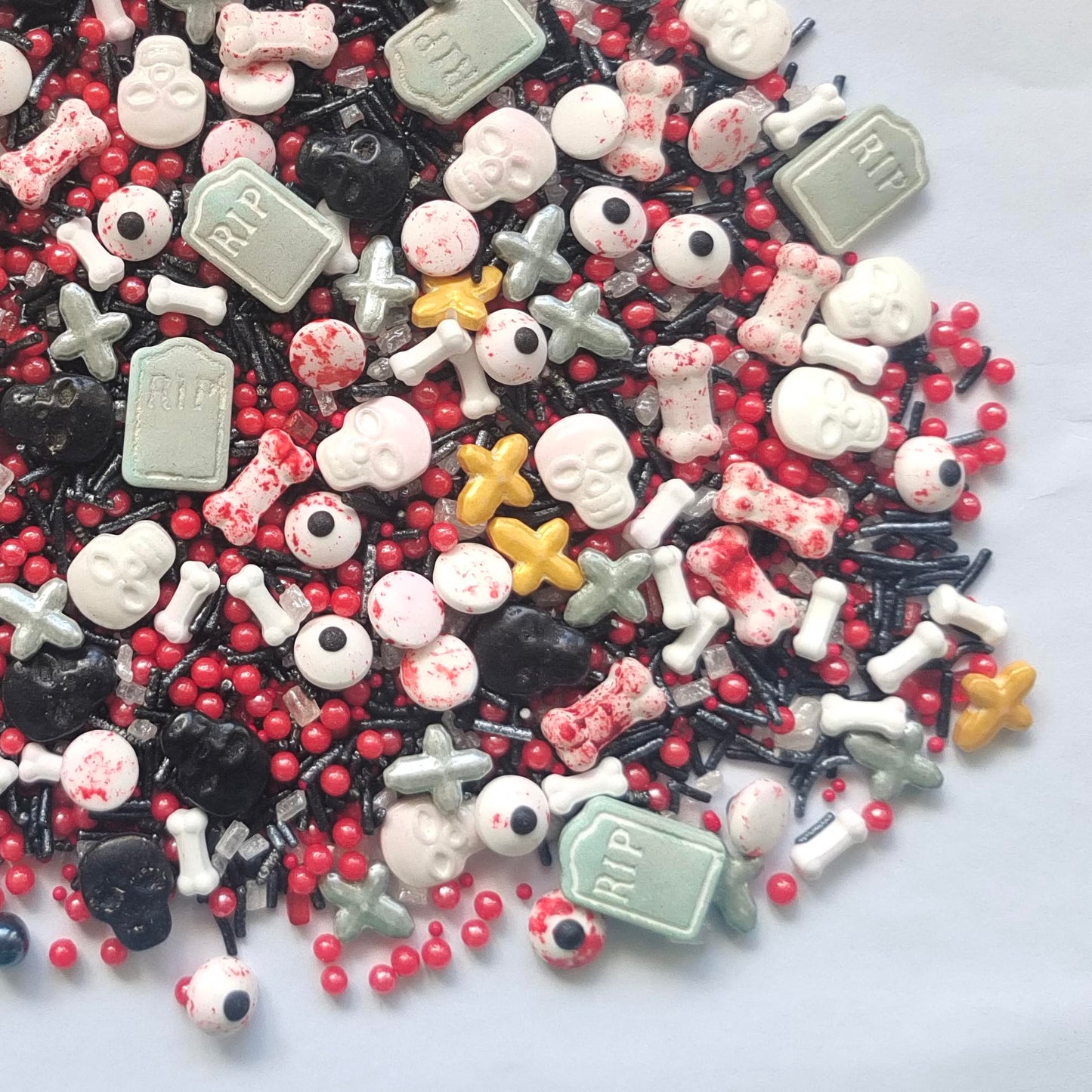 1 Bottle Edible Bloody Eyeball and Bones Mixing Sprinkles 3.53oz/ 100g | Edible Cake Cupcake Sprinkles for Decorating | Cookie a