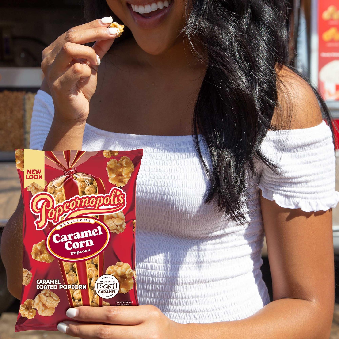 Popcornopolis Gourmet Popcorn, Caramel Corn, Sweet Snack, 12-Pack Snack Bags, Bulk & Single Serve, Non-GMO, Gluten-Free