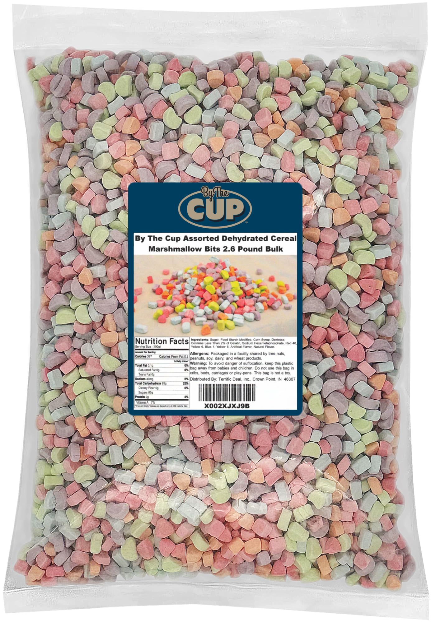 By The Cup Assorted Dehydrated Cereal Marshmallow Bits, 2.6 lb Bulk Bag