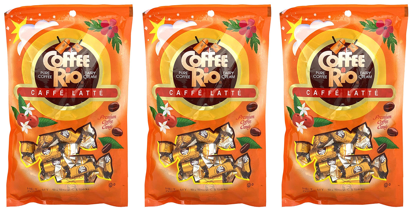 Adams  Brooks Coffee Rio Coffee Candy Pack Of 3 - Coffee Caramels 55 Ounces - Made With Real Coffee And Cream, Kosher Candy (Caf