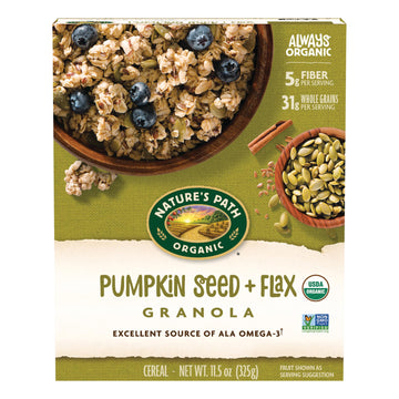 Nature'S Path Organic Pumpkin Seed + Flax Granola, 11.5 Oz (Pack Of 12), Non-Gmo