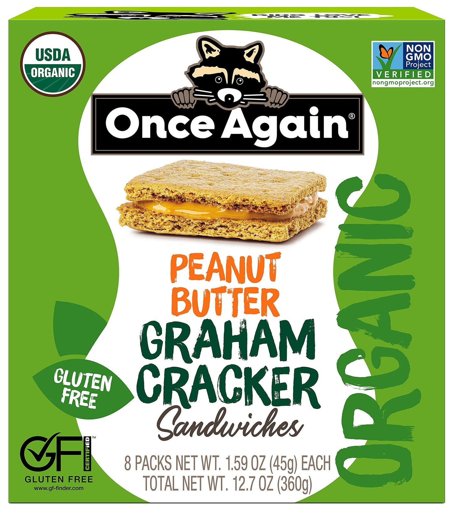 Once Again Peanut Butter Graham Cracker Sandwiches - Organic & Gluten Free, Non-Gmo - Gluten Free Certified, Vegan, Kosher - Box
