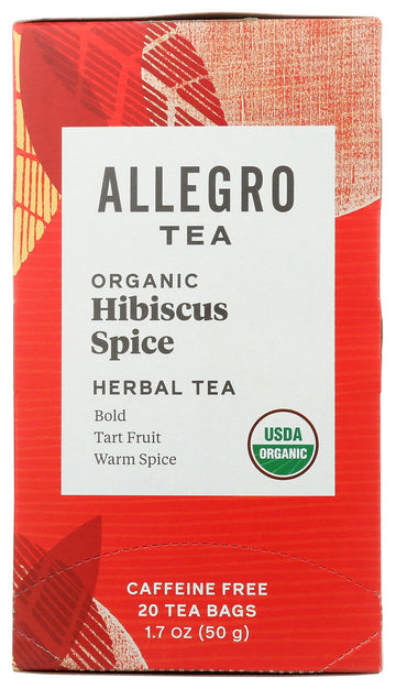 Allegro Tea, Organic Hibiscus Spice Tea Bags, 20 Ct
