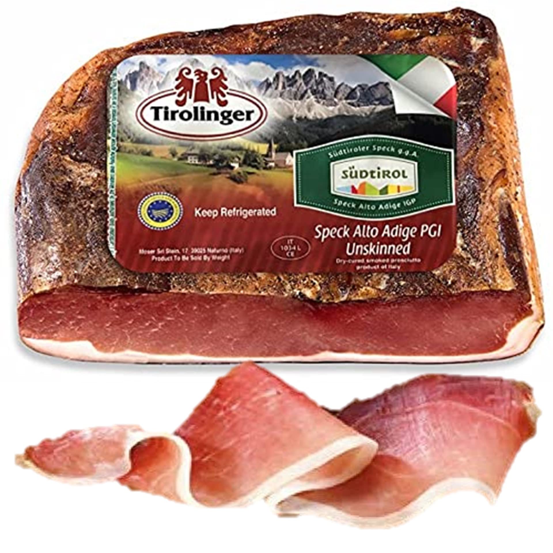 Moser Seasoned and Smoked Italian Ham, Boneless, Approx. 6 lbs, Alto Adige IGP, Best Sliced Thin