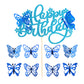 25Pcs Butterfly Cake Toppers Happy Birthday Cake Topper 3D Butterfly Birthday Cake Decorations For Baby Shower Birthday Cake Dec
