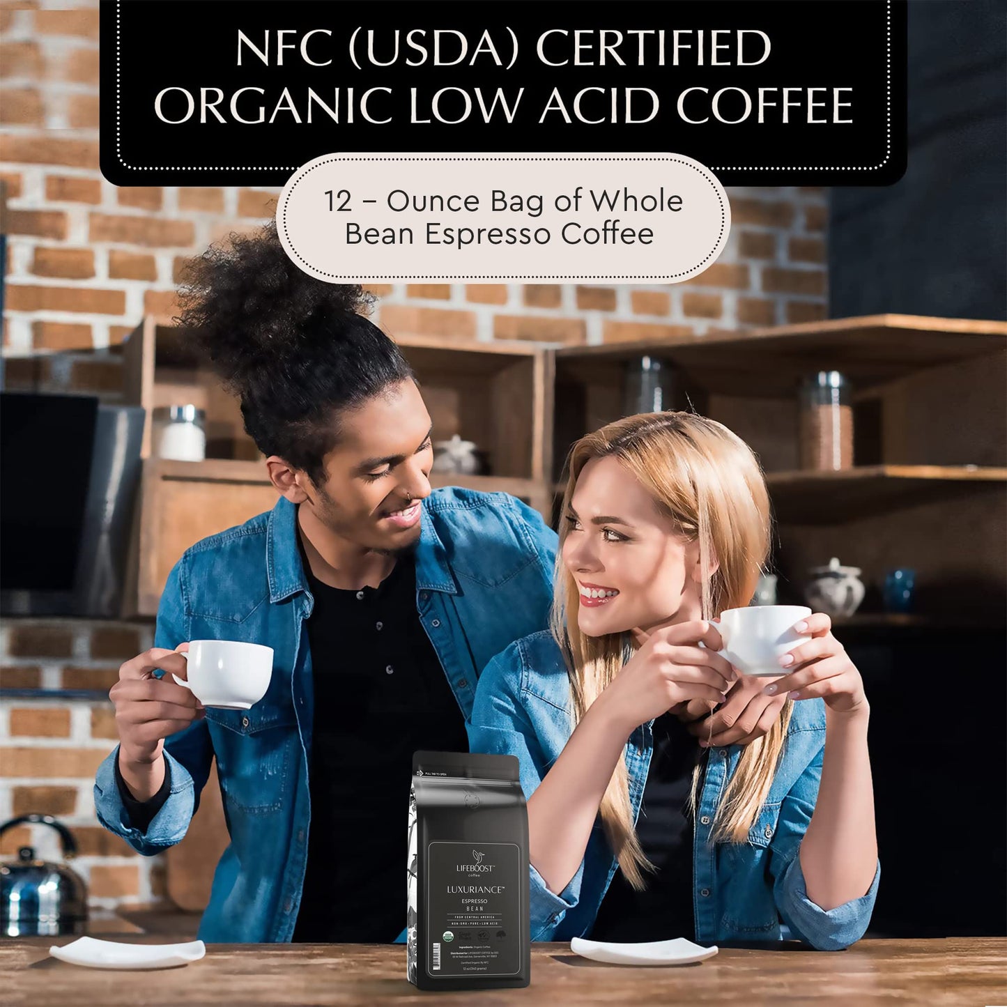 Lifeboost Organic Espresso Beans Whole - Non-Gmo Low Acid Single Origin Organic Espresso Coffee - Third Party Tested For Mycotox