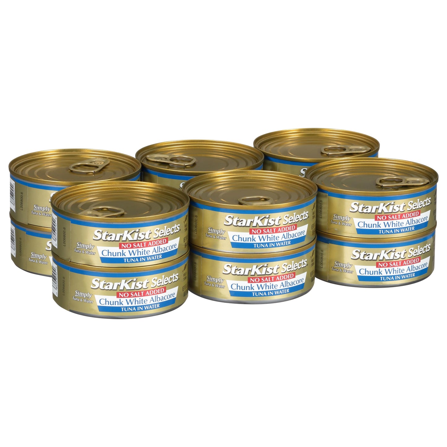 StarKist Selects No Salt Added Chunk White Albacore Tuna in Water, 4.5 oz (12 Pack) Canned Tuna Fish, Wild Caught, Gluten Free,