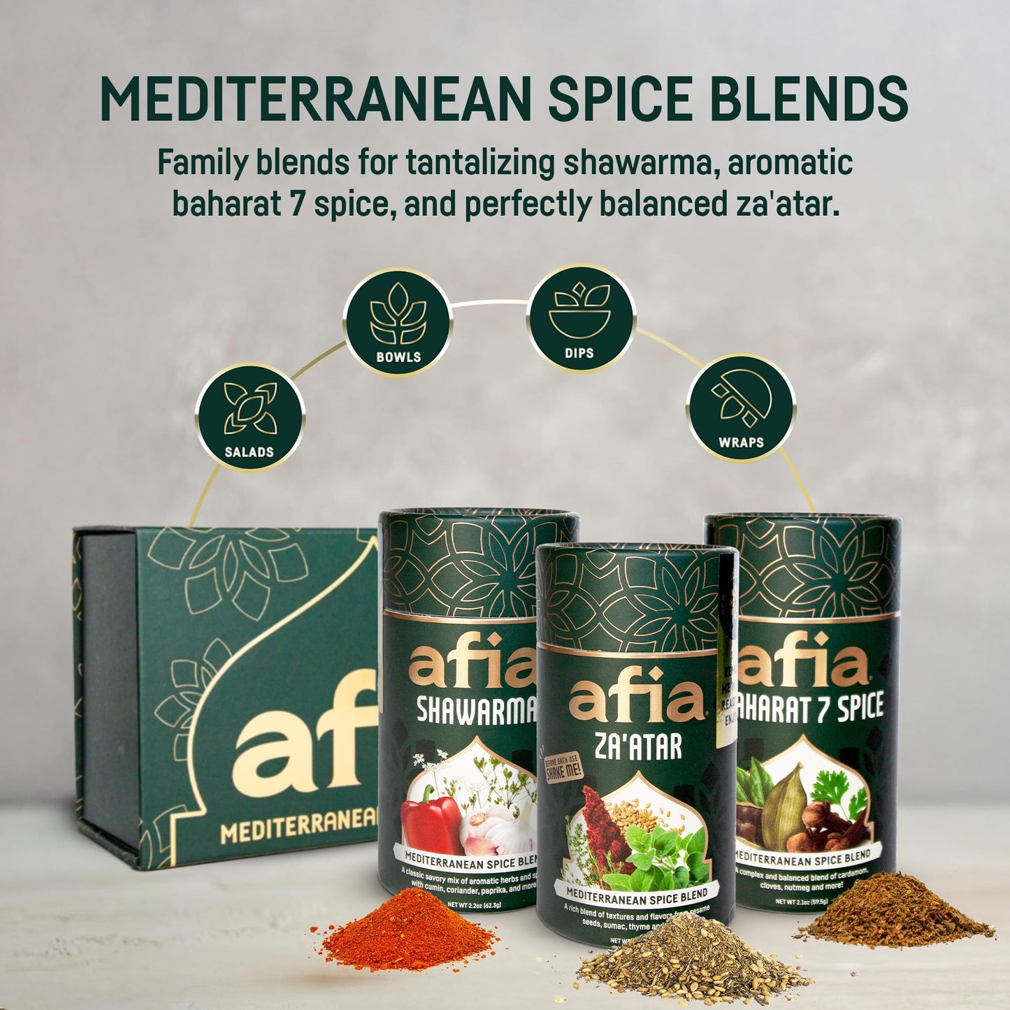 Afia - Baharat Spice Blend | Baharat 7 Spice Mix For Kofta, Kebab, Grilled Meat Seasoning | Premium Seasoning With Top Notes Of