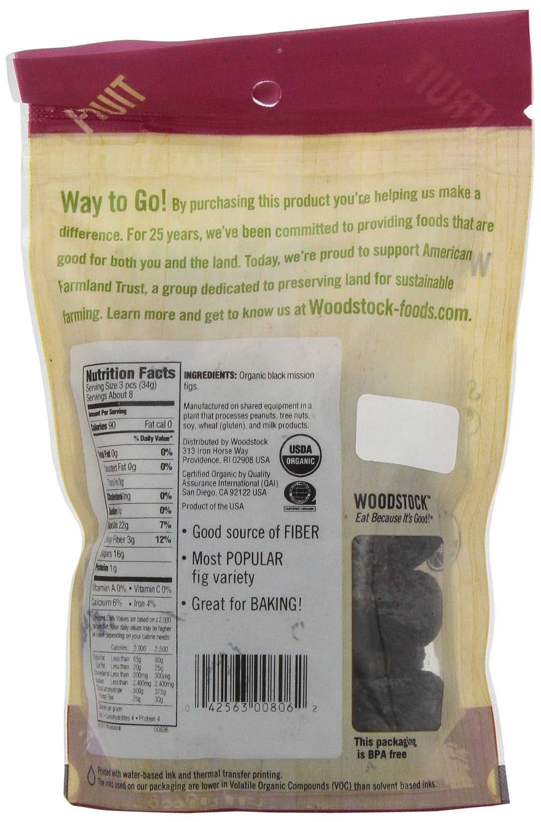 Woodstock Farms Black Mission Dried Figs, 10 Ounce