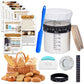 SAGOOITS Sourdough Starter Kit, 34oz Glass Jar, Reusable Set with 7 Tools, Blue, Upgraded-01 Model