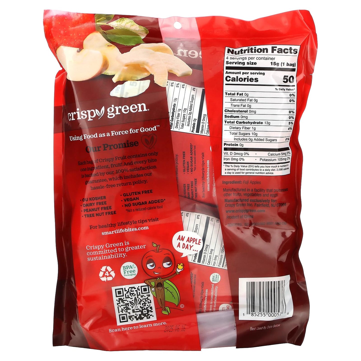 CRISPY GREEN Freeze Dried Apple, 2.12 OZ