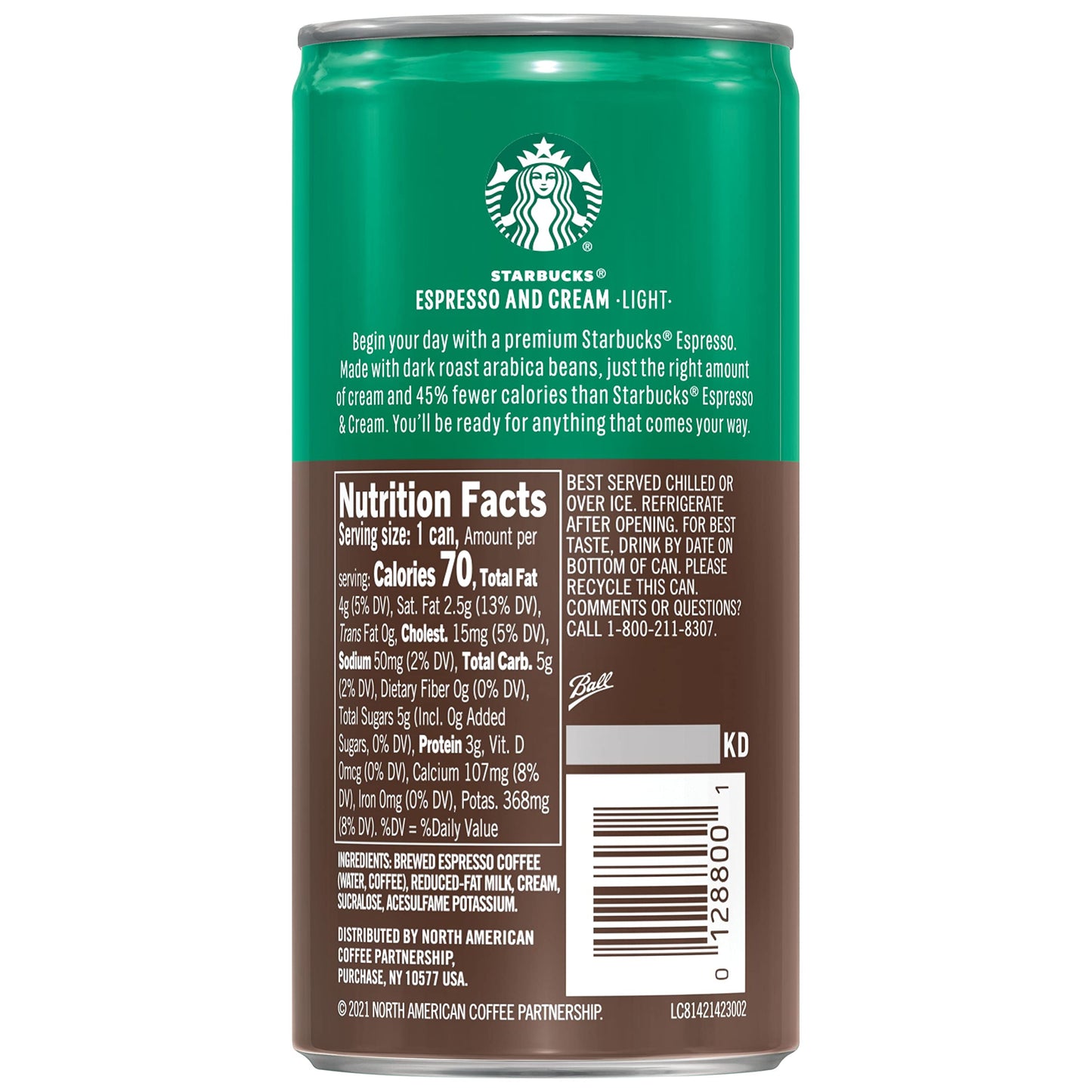 Starbucks Ready to Drink Coffee, Espresso & Cream, 6.5oz Cans, 12 Pack - Convenient Cold Brew for On-the-Go Enjoyment