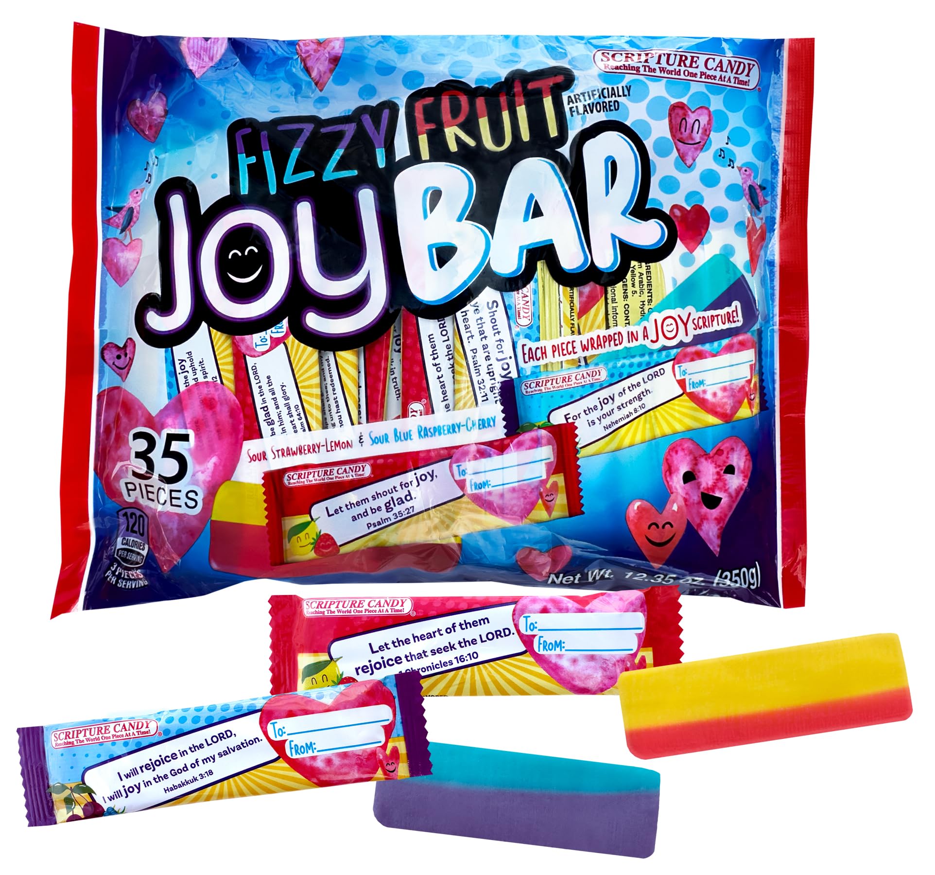 Scripture Candy, Valentine Joy Bars, 35 Count
