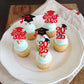 YCTHUNFISH 24 Pack Graduation Cupcake Toppers Glitter Congrats 2025 Red Paper Picks for Class of 2025 Party Decorations