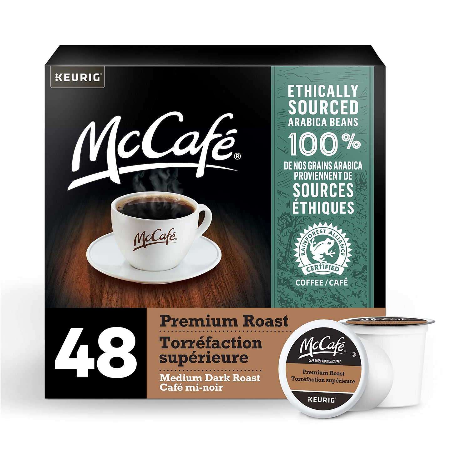 Mccafé Premium Medium Dark Roast K-Cup Coffee Pods, 48 Count, Ethically Sourced, For Keurig Coffee Makers