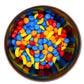 Fruit Shaped Candy - 1 lb of Fresh Hard Sweet Banana Strawberry Peach Blueberry Vending Machine Candy