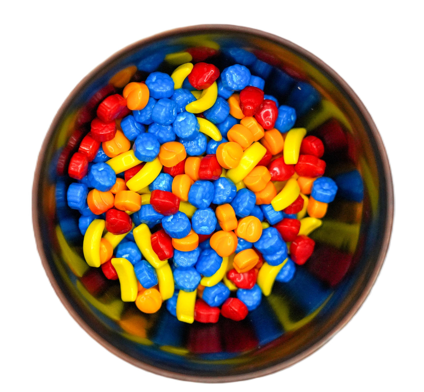 Fruit Shaped Candy - 1 lb of Fresh Hard Sweet Banana Strawberry Peach Blueberry Vending Machine Candy