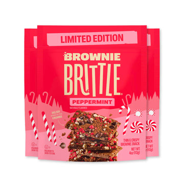 Brownie Brittle – Chocolate Chip Peppermint Thin And Crispy Sweet Snacks (Pack Of 3, 4 Oz), Rich Gourmet Brownie Bites Dessert