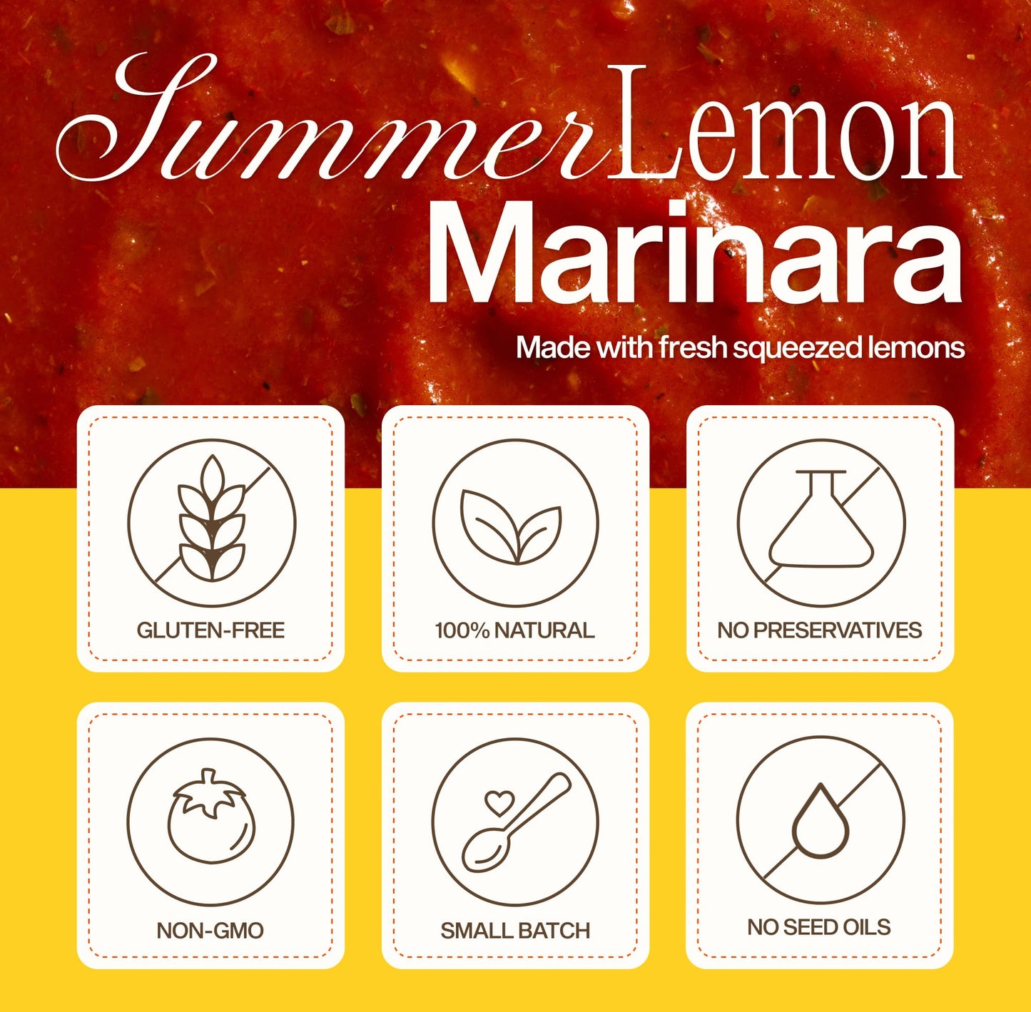 Summer Lemon Marinara Pasta Sauce, 25 Oz Jar (4-Pack), Fresh Citrus Zest, Gluten-Free, Non-Gmo, Multi-Use Tomato Sauce With Clea