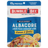 Bumble Bee Albacore Tuna Pouch, Lemon & Garlic, 2.5 oz, Wild Caught, 15g Protein, Non-GMO, Gluten Free