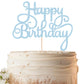 EONNCNT Happy Birthday Cake Topper - Light Blue Glitter, 6.3x8.2, Paper, Model: MOUCCT-HB